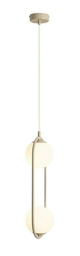 Check Pendant Lamp Aldex Riva 2 Beige Metal Glass 2x14 cm 1086H17