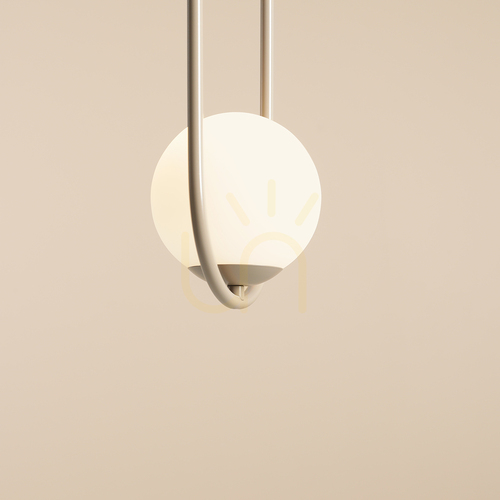 Check Pendant Lamp Aldex Riva Beige Metal Glass 14 cm 1086G17