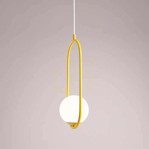 Check Pendant Light Aldex Riva Mustard 14 cm Metal Glass 1086G14