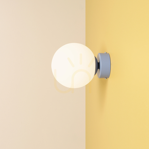 Check Aldex Ball Dusty Blue S Wall Light 1076C16_S – blue, 14 cm opal glass globe, E14