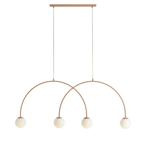 Check Pendant Light Aldex Una 4 Coral Red Metal Glass 4x14 cm 1116L11_L