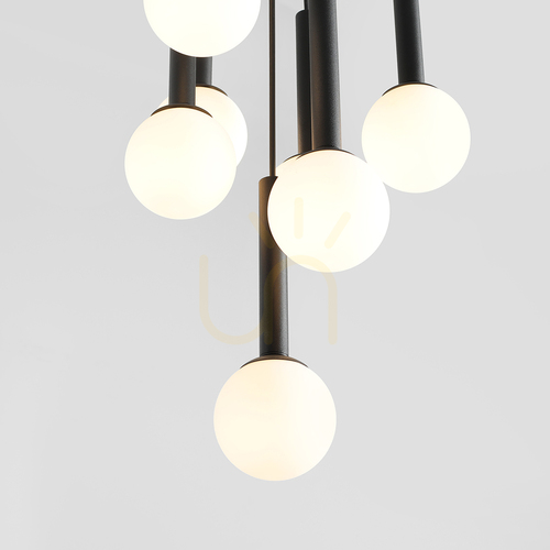 Check Aldex Riu 7 Ring All Black pendant light, matt black, 7×G9, 1117T1