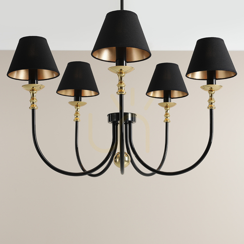 Check Aldex Roma 5 Black chandelier 1118F1 black and gold 5 × E14 80 cm