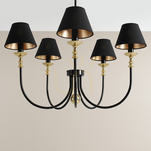 Aldex Roma 5 Black chandelier 1118F1 black and gold 5 × E14 80 cm small 1