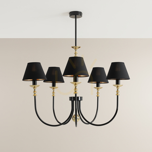 Aldex Roma 5 Black chandelier 1118F1 black and gold 5 × E14 80 cm small 2