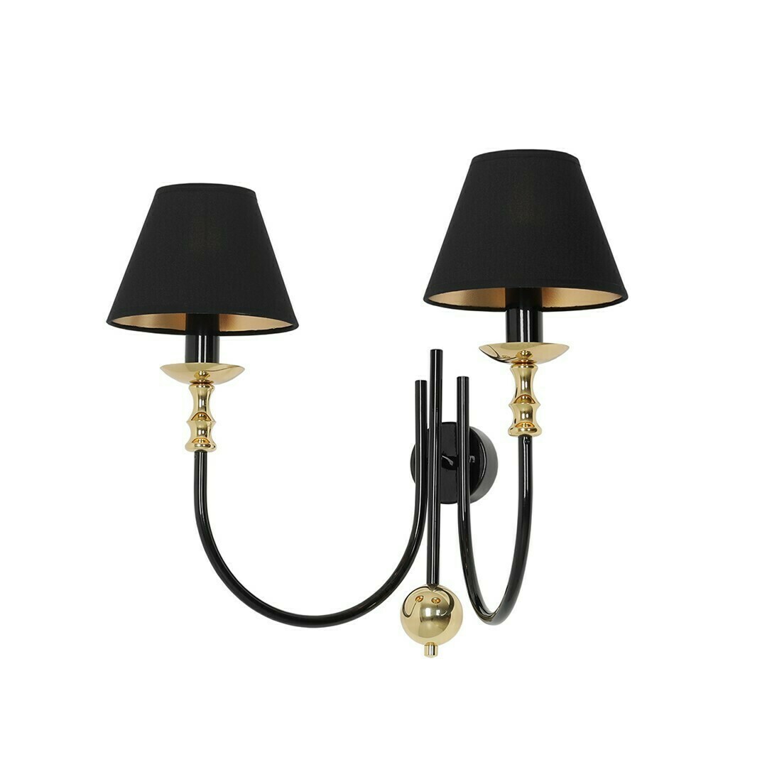Wandleuchte Roma 2-flammig Schwarz Aldex 1118D1