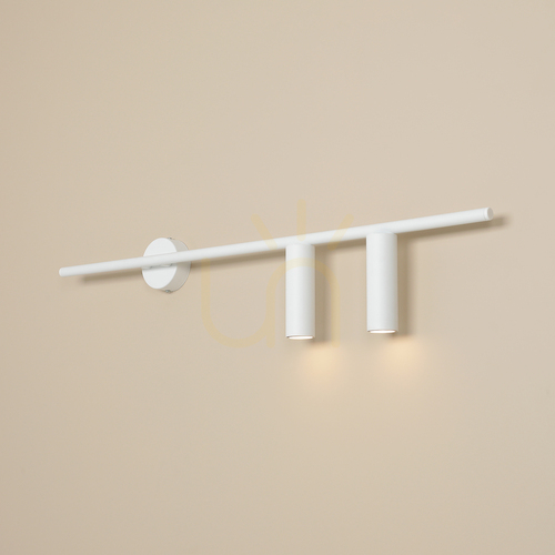 Check Aldex TREVO 2 1104D_2 right-hand wall light, matt white, 80 cm, 2×GU10 mini