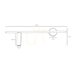 Aldex Trevo All White 1104C left-hand wall light, white, GU10 mini, 60 cm small 3