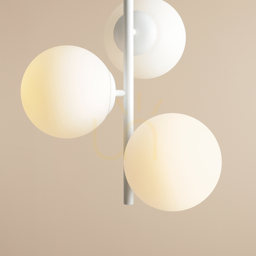 Check Aldex Fin 3 M White Pendant Lamp, 3 Glass Globes 20 cm, 1120E_M
