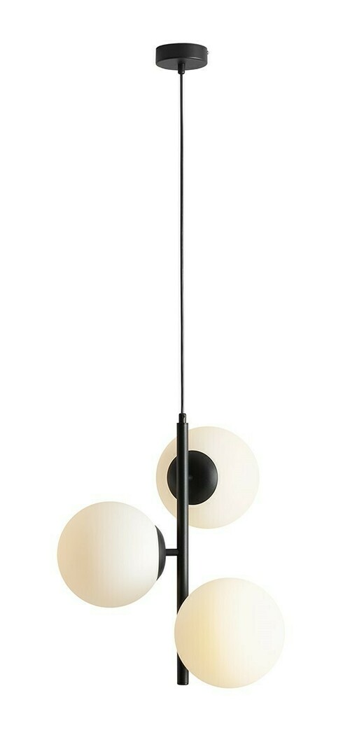 Pendant Light Aldex Fin 3 Black Metal Glass 3-Lamp 1120E1_M