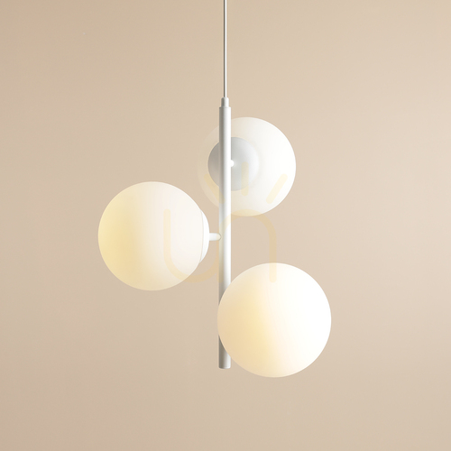 Check Aldex Fin 3 White S pendant light – 3 glass globes Ø 14 cm, E14, white 1120E_S