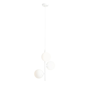 Aldex Fin 3 White S pendant light – 3 glass globes Ø 14 cm, E14, white 1120E_S small 0