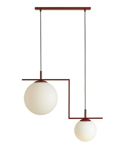 Check Pendant Light Aldex Zac 2 Red Wine Matte Metal Glass 1038H15_2