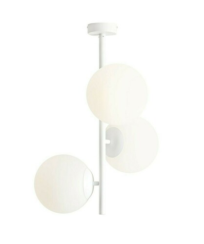Check Plafond Aldex Fin 3 White M 46 cm metal and glass 1120PL_E_M