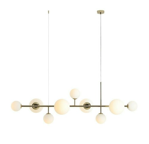 Check Pendant Light Aldex Dione 9 Golden Metal Glass 1092N30