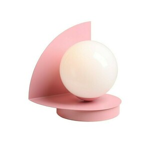 Aldex Loop 1125B18 pastel pink metal and glass desk lamp small 0