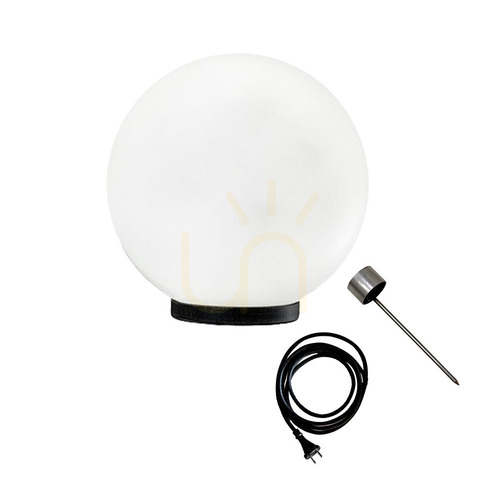 Check Glossy White Garden Ball - LUNA BALL 50 cm, includes mounting kit, 3-meter cable, and spike - UV