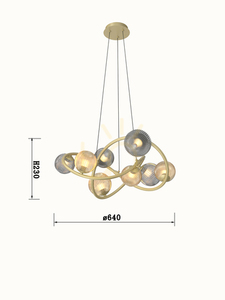 8-Light Pendant Lamp. METZ - Aviano Premium small 4
