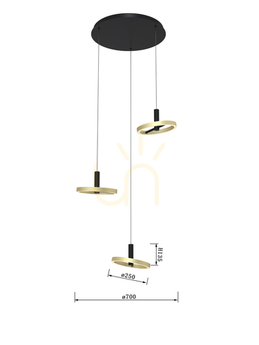 Check BREST triple pendant lamp - Aviano Premium