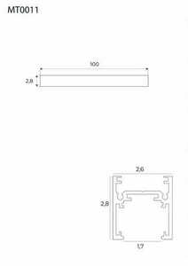 Magnetic Lighting Rail Max Light MAX MT0011 1m Black Aluminum small 2