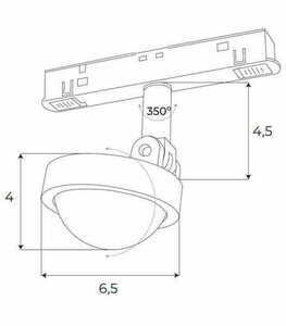 Track Light Max Light MAX M0018D magnetic DALI 8W 3000K black small 3
