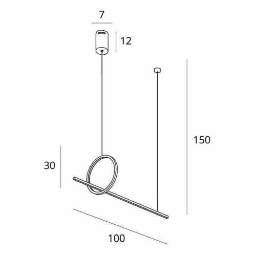 Check Max Light Lozanna P0570D Pendant Light LED 18W Brushed Bronze, 100 cm