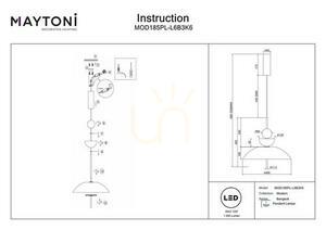 BANGKOK pendant lamp MOD185PL-L6B3K6 Maytoni small 6