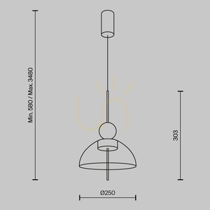BANGKOK pendant lamp MOD185PL-L6B3K1 Maytoni small 8