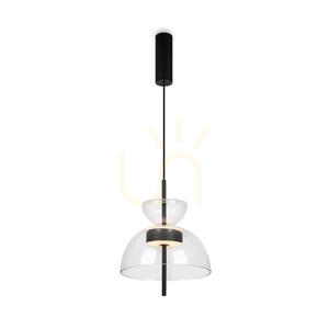 Pendant lamp Maytoni Bangkok MOD185PL-L6B3K2 black, clear glass LED 12 W 3000 K 25 cm small 2