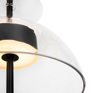 Pendant lamp Maytoni Bangkok MOD185PL-L6B3K2 black, clear glass LED 12 W 3000 K 25 cm small 3