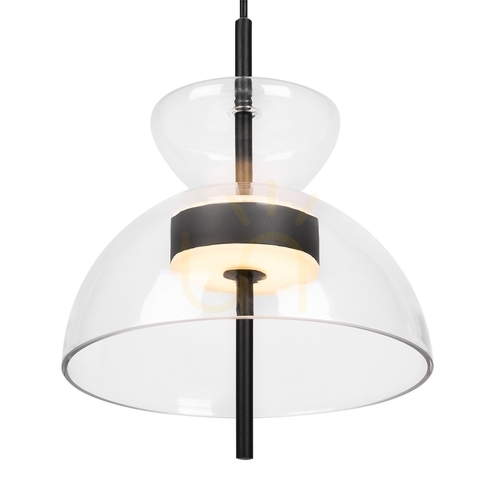 Check Pendant lamp Maytoni Bangkok MOD185PL-L6B3K2 black, clear glass LED 12 W 3000 K 25 cm