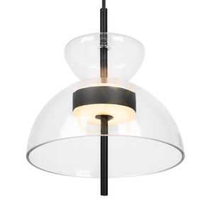 Pendant lamp Maytoni Bangkok MOD185PL-L6B3K2 black, clear glass LED 12 W 3000 K 25 cm small 4