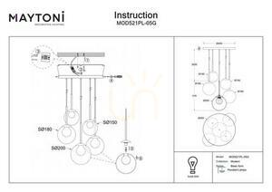 BASIC FORM pendant lamp MOD521PL-05G Maytoni small 5