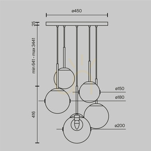 BASIC FORM pendant lamp MOD521PL-05G Maytoni small 7