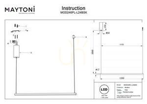 HALO pendant lamp MOD246PL-L24BSK Maytoni small 6