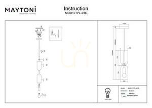 MEMORY pendant lamp MOD177PL-01G Maytoni small 9
