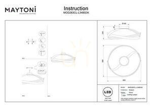 Brass LED Ceiling Light Maytoni Plons MOD283CL-L34BS3K 34 W small 6
