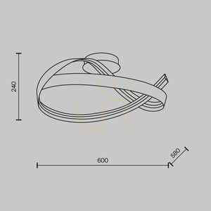 Brass LED Ceiling Light Maytoni Plons MOD283CL-L34BS3K 34 W small 7