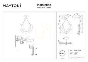 Maytoni Maya wall light P091WL-L18G3K gold LED 10 W 133.1 cm small 6