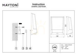 ROW outdoor wall lamp O448WL-L9GF3KSR IP44 Maytoni small 7
