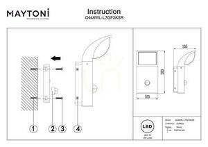 STOCK outdoor wall lamp O446WL-L7GF3KSR IP44 Maytoni small 7