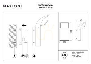 Maytoni Stock outdoor wall light O446WL-L7GF3K graphite 7 W 3000 K IP65 small 7