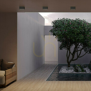 Maytoni Ares O309CL-L10GF3K graphite outdoor LED ceiling light 10 W 3000 K IP54 small 10