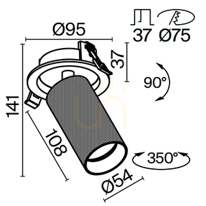 ARTISAN recessed luminaire C081CL-01-GU10-B Maytoni small 10