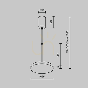 PLATO pendant lamp P076PL-L12W3K-B Maytoni small 12