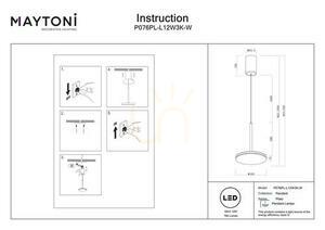 PLATO pendant lamp P076PL-L12W3K-W Maytoni small 11