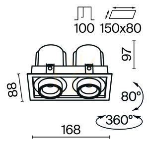 HIDDEN recessed luminaire DL095-02-10W3K-B Maytoni small 11