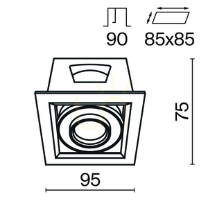 METAL MODERN recessed luminaire DL093-01-10W3K-B Maytoni small 10