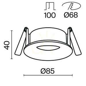 SLIM recessed luminaire DL088-GU10-RD-MG IP65 Maytoni small 8