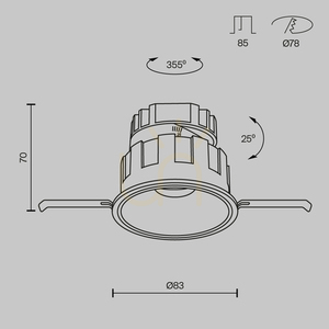 WISE recessed luminaire DL057-10W3K-W Maytoni small 10